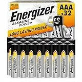 Energizer Alkaline Power - Piles AAA (Lot de 32) - Alcaline 1,5V - Énergie Longue durée - Idéales pour Les appareils du Quotidien - Emballage 100% Recyclable - Conservation 7 Ans [Exclusivité Amazon]