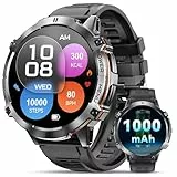 OUKITEL Montre Connectée Homme BT13 Batterie 1000mAh Écran AMOLED 1,73 Pouces Chat GPT Smartwatch IP68 Étanche 100 Modes Sportifs Montre Fréquence Cardiaque SpO2 Sommeil Moniteur pour Android/iOS