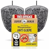 Super Ninja Anti Guêpes - Lot de 2, Anti Guêpes et Frelons Exterieur, Dissuasifs pour Abeilles, Faux Nid Anti-Déchirure, Idéal pour Jardin, Terrasse, Balcon