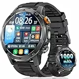DREMAC Montre Connectée Homme 1000 mAh Batterie/1.75'' Grand HD Écran/IP68 Étanche,Smartwatch Homme avec 130+ Modes Sportifs,Moniteur de Fréquence Cardiaque/Sommeil, pour Android iOS,2 Bracelets