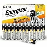 Energizer Alkaline Power - Piles AA (Lot de 48) - Alcaline 1,5V - Énergie Longue durée - Idéales pour Les appareils du Quotidien - Emballage 100% Recyclable - Conservation 7 Ans [Exclusivité Amazon]