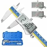 Pied a Coulisse, Preciva Professionnel Pieds à Coulisse Numérique 150mm avec Grand Écran LCD, Précision Digital Outil Vernier Micromètre, Acier Inoxydable avec MM/Inch Conversion, Bleu et Jaune