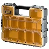 Stanley 1-97-518 Rangement Organiseurs et Casiers Gamme Fatmax - etanche - Polycarbonate Incassable - 10 Compartiments Amovibles - Fermoirs métallique Anticorrosion - Capacité 10 Litres