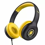 Trust Nouna Casque Filaire Audio pour Enfant 4-10 Ans avec Limite de Volume (85dB), Ecouteurs Filaire Pliable avec Micro et Autocollants, Connexion 3.5mm, Casque pour Switch, Tablette, Musique, Noir