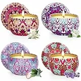 Coffret Cadeau De Bougies Parfumées Pour Femme, Cadeau De Noël Pour Femme : 4 Coffret De Bougies Parfumées À La Cire De Soja Naturelle, Petit Cadeau De Noël Pour Femme | Fête D'anniversaire | Noël