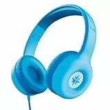 Trust Nouna Casque Filaire Audio pour Enfant 4-10 Ans avec Limite de Volume (85dB), Ecouteurs Filaire Pliable avec Micro et Autocollants, Connexion 3.5mm, Casque pour Switch, Tablette, Musique, Bleu