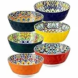 vancasso Série SIMI Lot de 6 Bols à Soupe 780ml en Porcelaine, Saladiers, Ramen, Desserts, Soupes, Céréales, Pates, Style Bohème