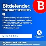 Bitdefender Internet Security 2025 | 5 Appareils | 2 Ans | PC | Code d’activation par email | Renouvellement Automatique