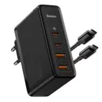 Baseus Chargeur USB C 100W Rapide, 4 Ports PD PPS Prise USB Multiple avec GaN Tech