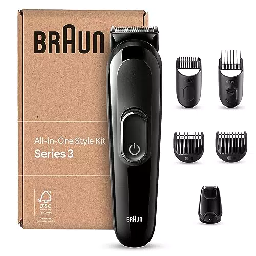 Braun Tondeuse Tout-En-Un Series 3 MGK3420, 6-En-1, Kit Pour Barbe