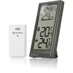 BRESSER Meteo Temp Station météo sans fil avec capteur extérieur et écran extra large facile à lire Gris