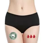 Culotte Menstruelle Absorbante = 3 tampons - Lavable - Coton - Ecologique - Menstruation - Culotte de Règles - Protection Périodique Hygiénique Flux léger à abondantNoir