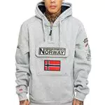 Geographical Norway Gymclass Men - Sweat Capuche Poche Kangourou Homme - Sweatshirt Logo Pull Hood Hoody Chaud Manches Longues Hommes Printemps Ete Automne Hiver