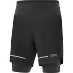 GORE WEAR Short de Running pour Hommes Ultimate 2 en 1 Noir