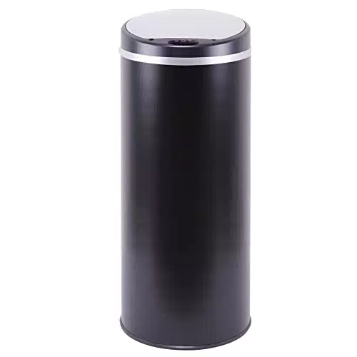 KITCHEN MOVE Poubelle de cuisine automatique 42L SOHO Noir mat en acier INOX avec cerclage