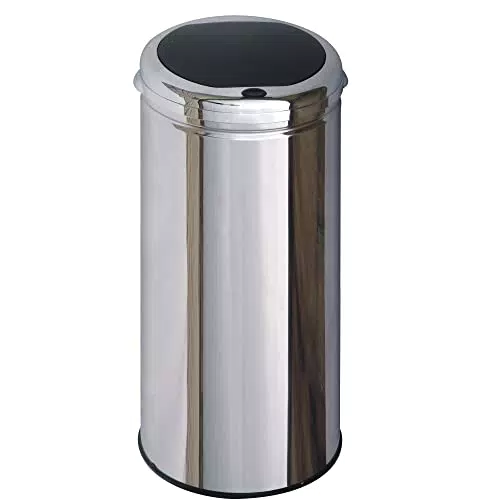 KITCHEN MOVE Poubelle de cuisine push 42L TOKYO en acier Inox avec seau Ouverture par simple pression