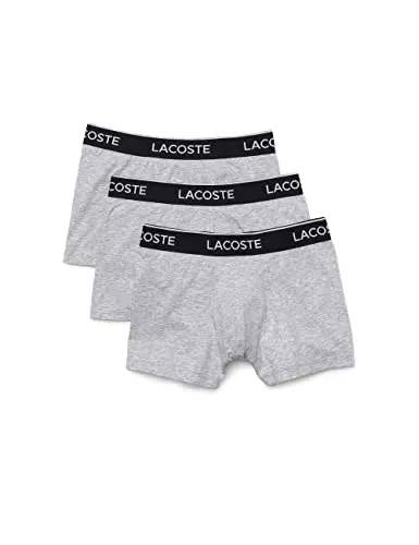 Lacoste Boxer Homme - Lot de 3, Argent Chine, XS