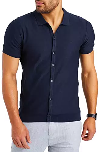 Leif Nelson Chemise à manches courtes pour homme Tshirt d'été Chemise de plage Pour homme Chemise de loisirs Manches courtes Garçon Chemise d'été basique Pull de loisirs LN7675