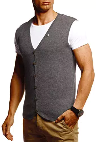 Leif Nelson LN1855 Gilet pour homme pour loisirs, business