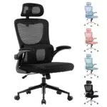 LIYURUI Chaise de Bureau Ergonomique, Chaise de Bureau avec Hauteur et Appui-tête réglables