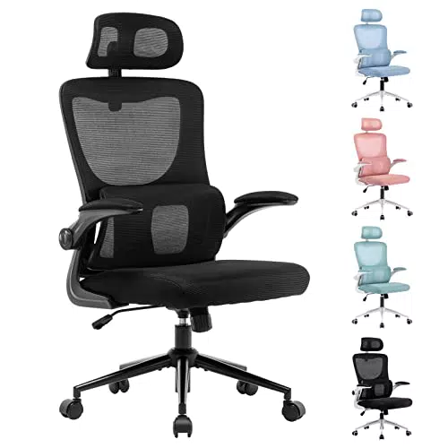 LIYURUI Chaise de Bureau Ergonomique, Chaise de Bureau avec Hauteur et Appui-tête réglables
