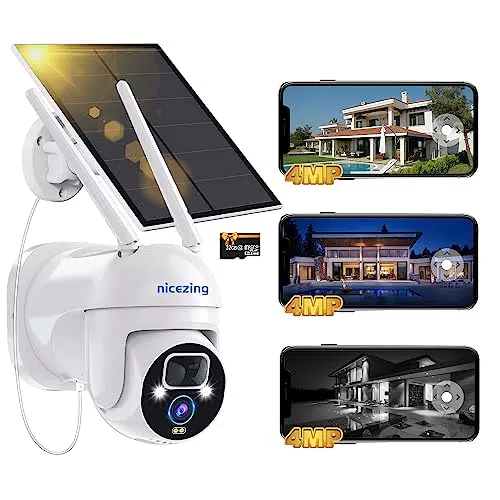 nicezing Camera Surveillance WiFi Exterieure sans Fil Solaire