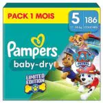 Pampers Couches Baby-Dry Taille 5, 186 Couches Bébé