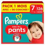 Pampers Couches-Culottes Baby-Dry Pants Taille 7, 126 Couches-Culottes Bébé