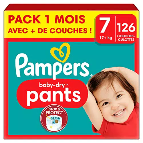 Pampers Couches-Culottes Baby-Dry Pants Taille 7, 126 Couches-Culottes Bébé