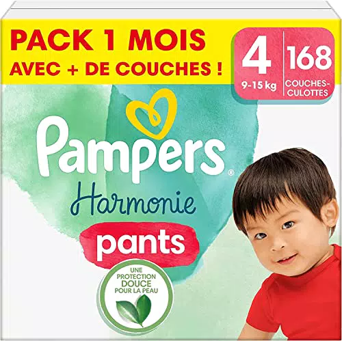Pampers Couches-Culottes Harmonie Pants Taille 4, 168 Couches-Culottes Bébé