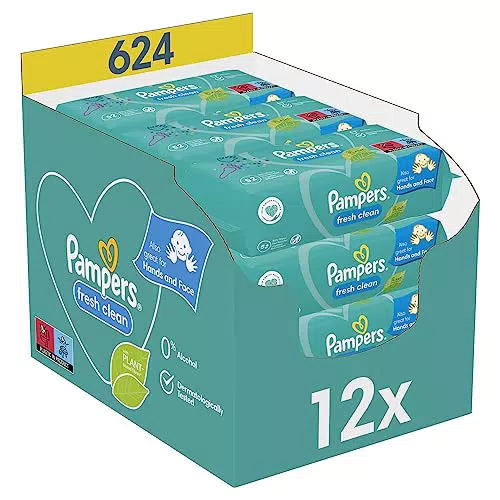 Pampers Lingettes Bébé Fresh Clean, 624 Lingettes