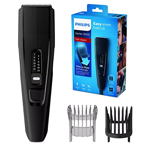 Philips - Hc3509/15  - Hc3509/15 Tondeuse Cheveux Series 3000 Fonctionnant Sur Secteur Et Avec Sabot De Barbe -