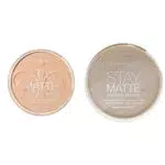 Rimmel - Poudre Compact Stay Matte - Anti-brillance - Fini mat et naturel - 005 Beige soyeux - 14gr & Poudre Compact Stay Matte - Anti-Brillance - Fini Mat et Naturel - 001 Transparent - 14gr
