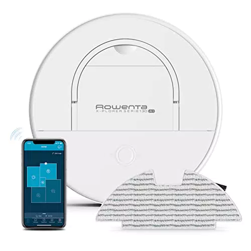 Rowenta Aspirateur Robot Laveur, Nettoyage 4-en-1, Design ultrafin