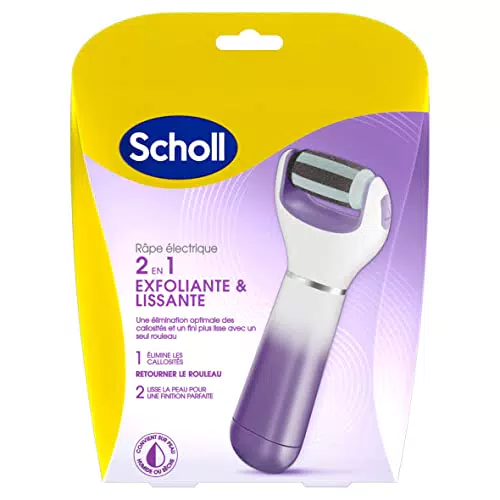 Scholl Râpe Pieds Electrique Velours Rouleau Exfoliant et Lissant et Piles Incluses