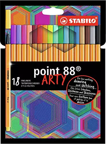 STABILO Point 88 - Fineliner - Trousse Ary - 18 couleurs