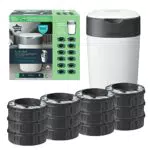 Tommee Tippee Twist/Click Sangenic Tec Set Débutant Poubelle à Couches Protection Anti-Odeur/Germe Garantie 12X Recharges Blanc