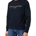 Tommy Hilfiger Sweat Homme Tommy Logo Sans Capuche, Bleu