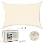 YISSVIC Voile d'ombrage Rectangulaire 4 x 5 mètres Crème Toile Ombrage Anti UV pour Jardin Terrasse et en Plein air
