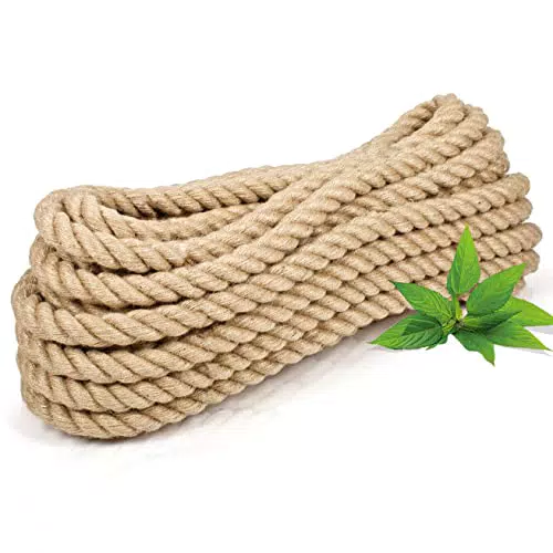 Abio Corde en jute 24 mm 5 m - 100 % naturelle - Corde en chanvre - Décoration - Fil de macramé - Pour jardin