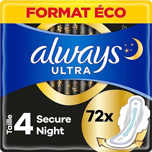 Always Ultra Serviettes Hygiéniques, Taille 4, Secure Night
