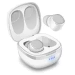 August Écouteurs Bluetooth sans Fil True Wireless Intra Auriculaire Blanc EP800 - Discret avec Micro Oreillette Bluetooth Étanche Waterproof qualité IPX6 Idéals Sport - 25h de Batterie