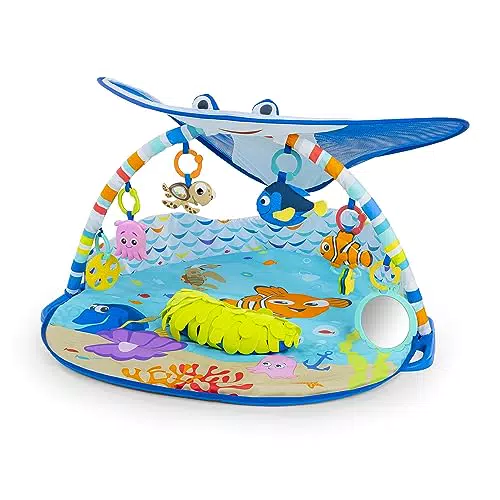 Bright Starts, Disney Baby, Tapis d’Eveil le Monde de Némo Mr. Ray Ocean Lights