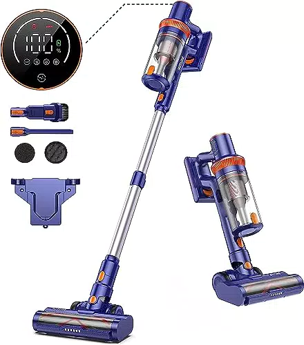BuTure Aspirateur Balai sans Fil, 33KPA/400W Aspirateur sans Fil Puissant avec Écran Tactile