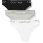 Calvin Klein Jambe Haute 3-Pack Tanga, Bruyère Noire/Blanche/Grise M Noir/Blanc/Gris