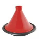 Crealys 509833, Tajine en fonte émaillée noire Ø 31 cm - couvercle en terre-cuite émaillée rouge - compatible avec toutes sources de chaleur y compris Four et Induction