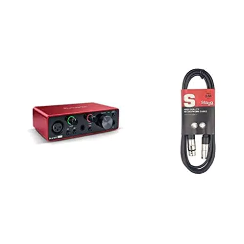 Focusrite Scarlett Solo 3rd Gen Audio Interface & Stagg 3 m Câble Microphone XLR - XLR de Haute Qualité - Noir