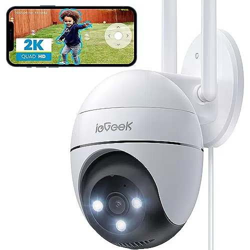 ieGeek 2K Camera Surveillance WiFi Exterieure, 360° Camera IP