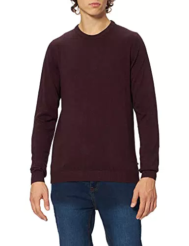 Jack & Jones Jjebasic Knit Crew Neck Noos Pull, Rouge