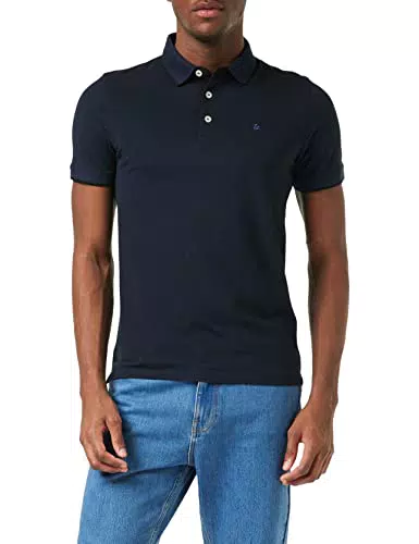 Jack & Jones Jjepaulos Polo SS Noos, Bleu Marine, S Homme